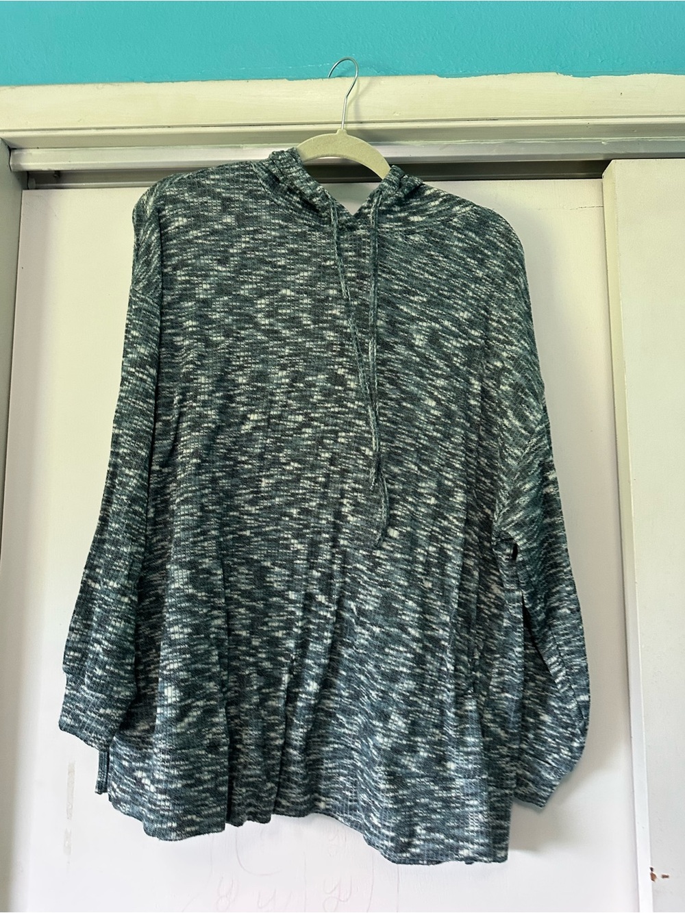 Lane Bryant Green Marled Cowl Neck Sweater
